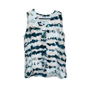 Womens CAbi Gelato Watercolor sleeveless v-neck blouse style 503 careerwear work